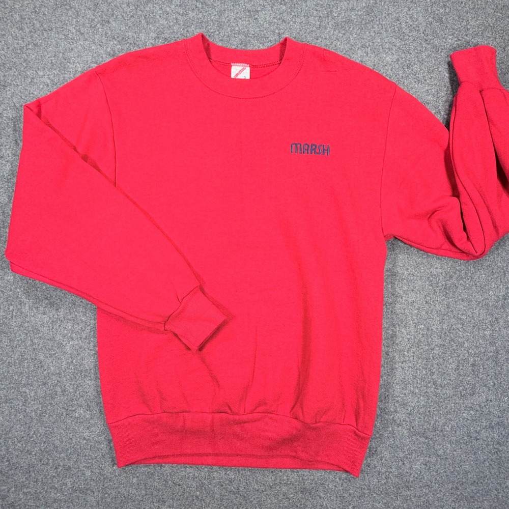 Vintage Jerzees Red Marsh Embroidered Crewneck Sweatshirt Made in USA Small